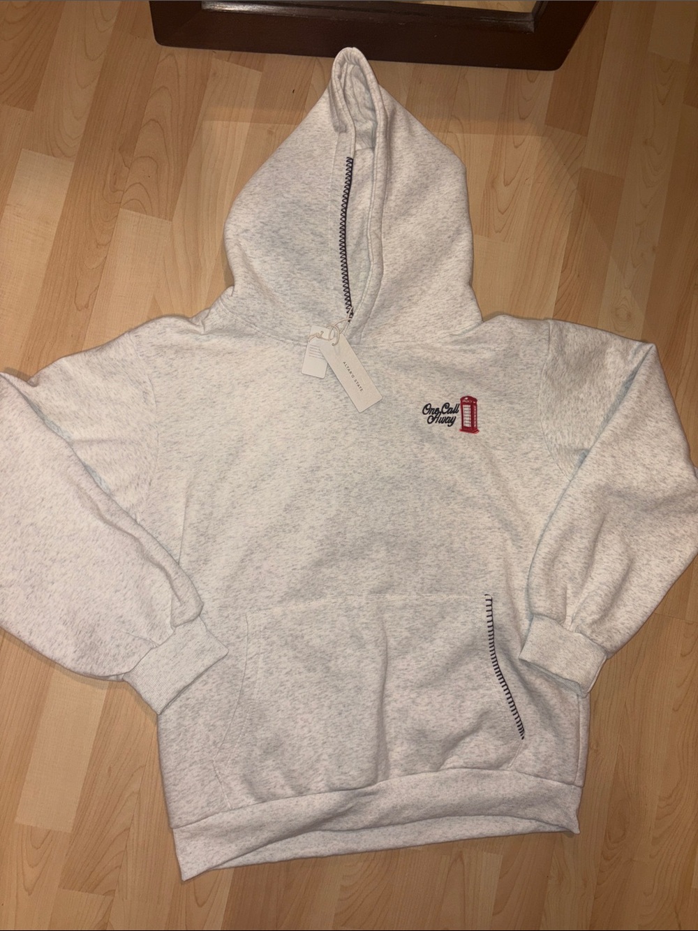 Altar'd State Light Grey Hoodie with Embroidery NWT XL